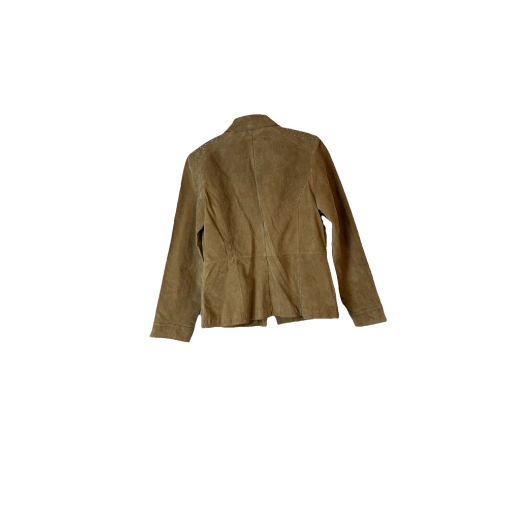 Brandon Thomas 100% Suede Leather Jacket Tan Women's Sz S Boho Western Rodeo - Picture 10 of 16